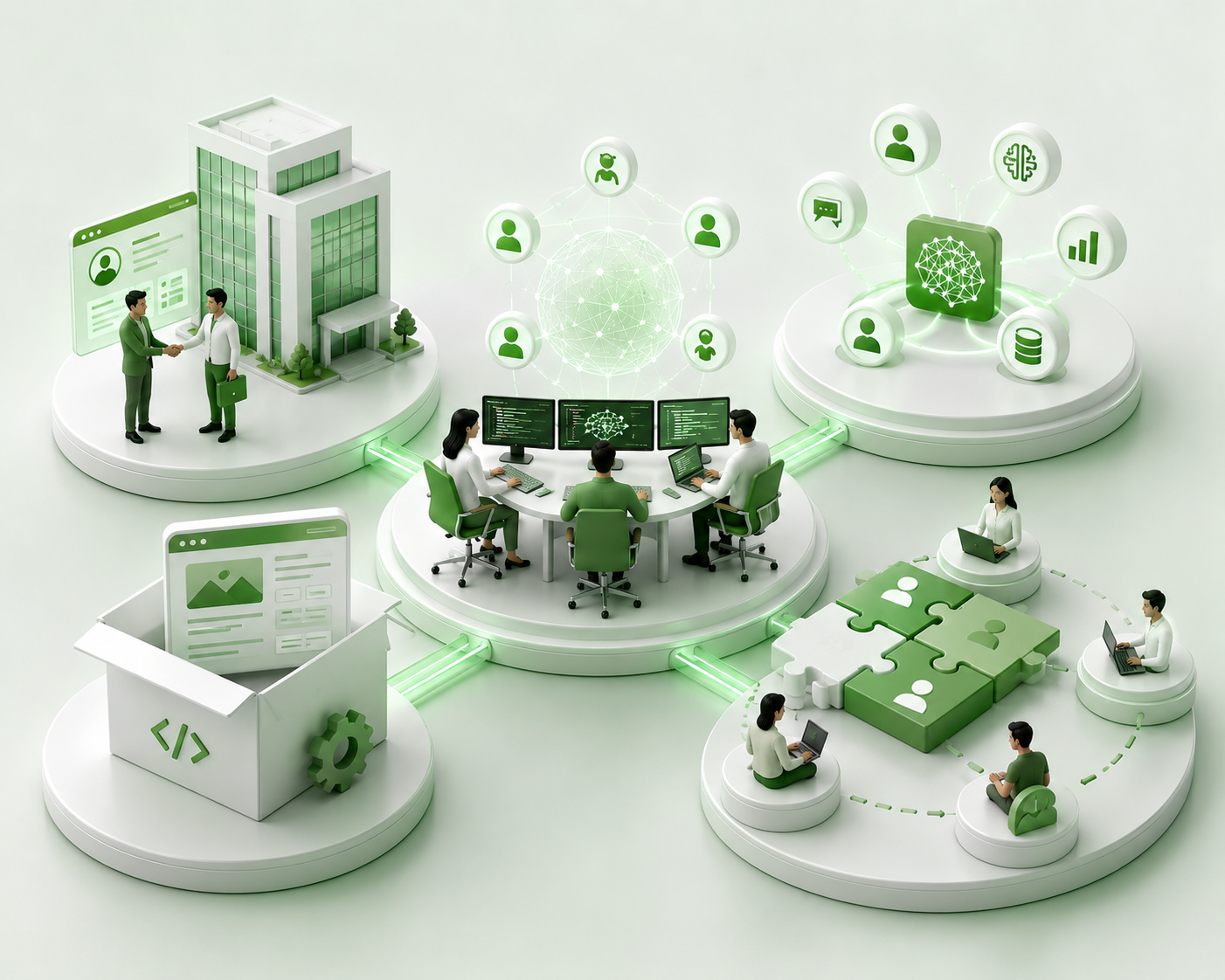 Startup founders launching a new AI-driven product to their first users